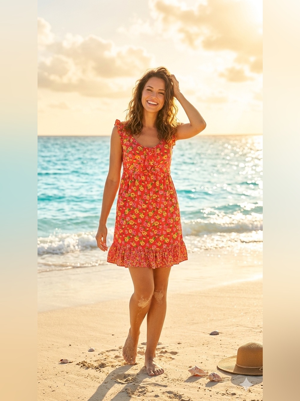 Forever 21 Pink Floral Button-Front Sundress Sleeveless back strap like new